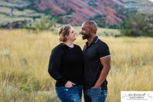 Littleton family photographer Mt. Falcon east lot Red Rocks couple in love Christmas little girl grandparents visit grandchild sunset light