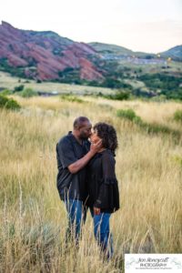 Littleton family photographer Mt. Falcon east lot Red Rocks couple in love Christmas little girl grandparents visit grandchild sunset light