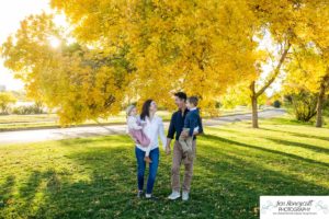 Littleton family photographer Sloan's Lake Denver Colorado fall yellow leaves trees sunset twins brother sister photography