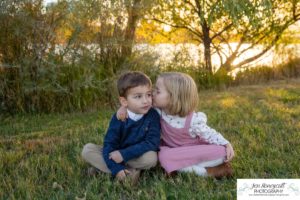 Littleton family photographer Sloan's Lake Denver Colorado fall yellow leaves trees sunset twins brother sister photography