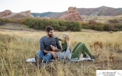 The {S} family of 3 at South Valley Open Space park in Ken Caryl by local Littleton photographer