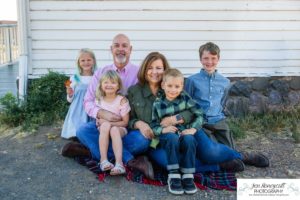 Littleton family photographer extended grandparents cousins Golden Clear Creek area yellow leaves trees water old buildings morning light photography