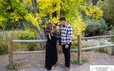 The {G} family of 3 at Lair O’ the Bear park by Littleton photographer