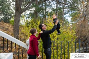 Littleton family photographer Colorado Belmar Park Lakewood Heritage Center baby Ramones t-shirt lake bridge photography fall