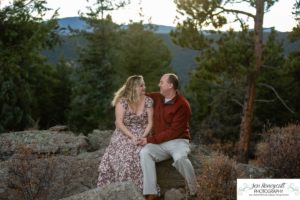 Littleton wedding and engagement photographer engaged husband wife future bride groom Mt. Falcon park Morrison mountain views photography