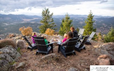 A camping family photo session in Evergreen by Littleton family and branding photographer