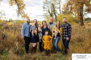 Littleton family photographer McKay Lake Colorado fall photography grandparents grandchildren dog extended baby