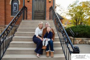 Littleton family photographer Clear Creek Golden downtown mother father daughter little girl dog urban city buildings murals grandmother leaves fall photography