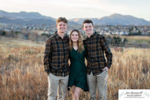 Littleton family photographer mini photo session Ken Caryl area park in Colorado at sunset photography teen kids brothers sister fall