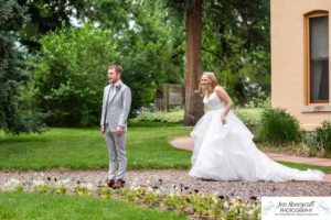 Littleton Colorado wedding photographer bride and groom photography white dress Richards Hart Estate Wheat Ridge garden party theme lawn games guests bridesmaid groomsmen