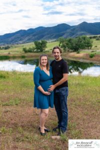 Littleton family and maternity baby photographer dog South Valley Open Space park Colorado red rocks sunset photography