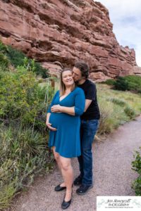 Littleton family and maternity baby photographer dog South Valley Open Space park Colorado red rocks sunset photography