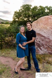 Littleton family and maternity baby photographer dog South Valley Open Space park Colorado red rocks sunset photography