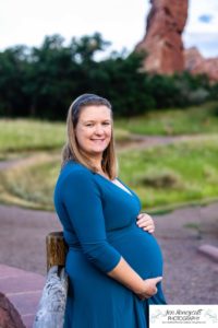 Littleton family and maternity baby photographer dog South Valley Open Space park Colorado red rocks sunset photography