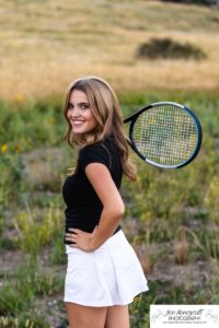 Littleton high school senior photographer portrait photo session Heritage Class of 2023 Roxborough State Park red rocks tennis flute player photography