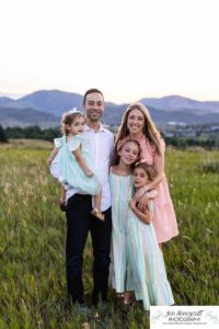 Littleton family photographer mini photo session sunset light sisters girls mother father girls daughters foothills Colorado photography