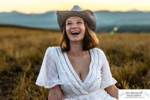 Littleton high school senior photographer color guard Heritage Class of 2023 girl teen water photography sunset mountain foothills views