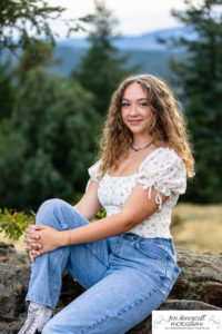 Littleton high school senior photographer portrait photo session photography sunset Mt. Falcon foothills Colorado mountain views teen girl