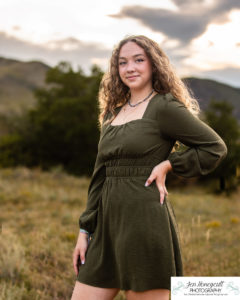 Littleton high school senior photographer portrait photo session photography sunset Mt. Falcon foothills Colorado mountain views teen girl