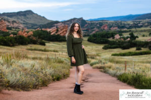 Littleton high school senior photographer portrait photo session photography sunset Mt. Falcon foothills Colorado mountain views teen girl