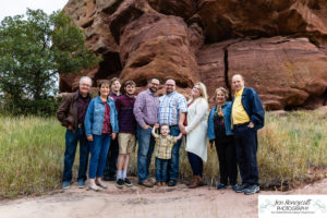 Littleton family photographer extended grandparents grandchildren red rocks Ken Caryl Valley siblings brothers boys photography sunset Colorado foothills