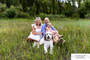 Littleton family photographer Lair O the bear park photography sunset dog girl daughter river water Morrison