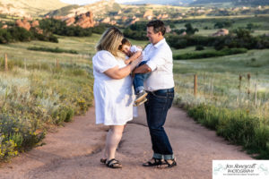 Littleton family photographer mother father child boy toddler active sunset photography South Valley park red rocks