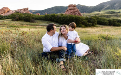 The {S} family of 3 at South Valley Open Space park by Littleton photographer