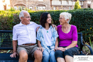 Littleton family photographer Highlands Ranch Mansion flowers sunset photography teen kid grandparents extended aunt niece visit