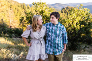 Littleton family photographer Mt. Falcon park sunset photography teen twins siblings mother father daughter son boy girl summer outdoors photo session