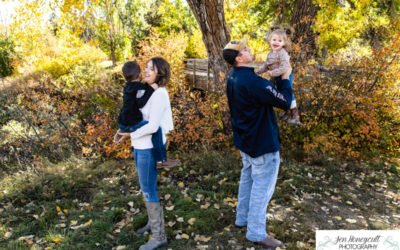 The {S} family of 4 at Writer’s Vista park by Littleton fall photographer