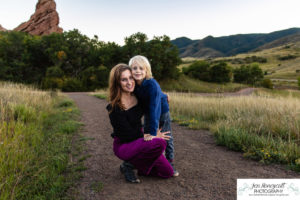 Littleton family photographer South Valley red rocks kids siblings mother father son daughter sunset photography Colorado foothills