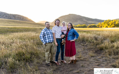 The {S} family of 4 at Hildebrand Ranch by Littleton local photographer
