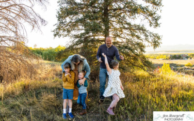 The {B} family of 5 at Fly’n B Park in Highlands Ranch by Littleton photographer
