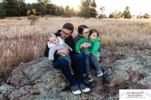Littleton family photographer Evergreen Colorado fall leaves aspen trees boys brothers baby boy siblings chilly cold photography