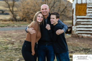 Littleton family photographer Hildebrand Ranch fall teens teenagers kids sunset Colorado photography barn siblings