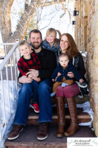 Littleton family photographer Stone House Lakewood photography baby boy big sister Down Syndrome child snow