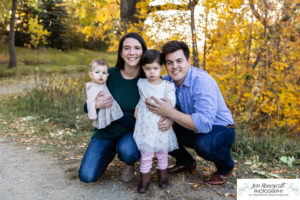 Littleton family photographer fall colors leaves Fly'N B park extended cousins grandparents siblings photography crying baby sunset Highline Trail boy girls