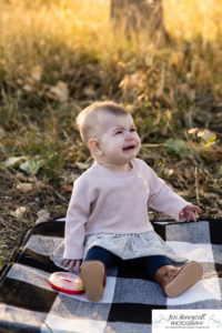 Littleton family photographer fall colors leaves Fly'N B park extended cousins grandparents siblings photography crying baby sunset Highline Trail boy girls