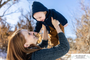 Littleton family photographer Stone House Lakewood photography baby boy big sister Down Syndrome child snow