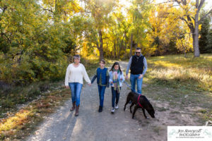 Littleton family photographer Fly'N B park Highlands Ranch Colorado fall leaves kids siblings brother sister dog photography