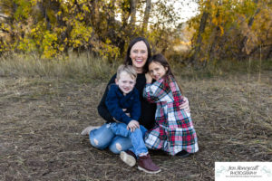 Littleton family photographer Hildebrand Ranch Colorado barn kids photography sunset dog brother sister fall