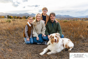 Littleton family photographer mini photo session Colorado foothills dog photography sunset boys brothers siblings