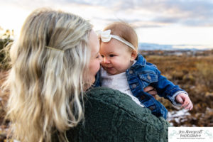 Littleton family photographer mini photo session Colorado foothills snow photography sunset girls sisters cold fall winter