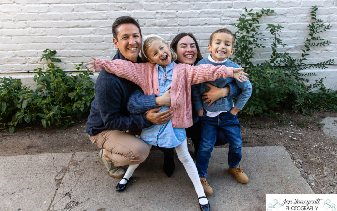 The {L} family of 4 in Downtown Denver Platt Park area by Littleton child photographer