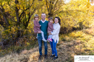 Littleton family photographer sisters girls Writer's Vista park photography wooden bridge fall leaves Highline Trail