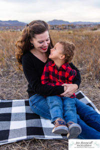 Littleton family photographer mini photo session mother son boy toddler Colorado foothills photography fall winter sunset