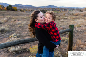 Littleton family photographer mini photo session mother son boy toddler Colorado foothills photography fall winter sunset