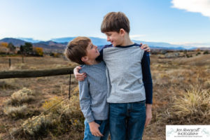 Littleton family photographer dog kids boys brothers mini photo session Colorado foothills photography fall sunset