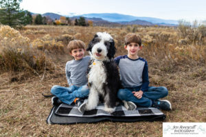 Littleton family photographer dog kids boys brothers mini photo session Colorado foothills photography fall sunset